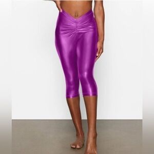 Skims Women's Metallic Swim V Waist Pants In‎ Dragonfruit Size Medium NWT